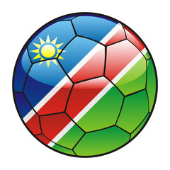 vector illustration of Namibia flag on soccer ball