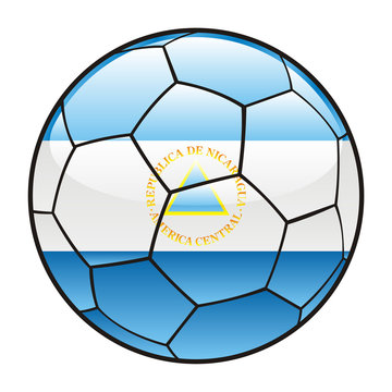 vector illustration of Nicaragua flag on soccer ball