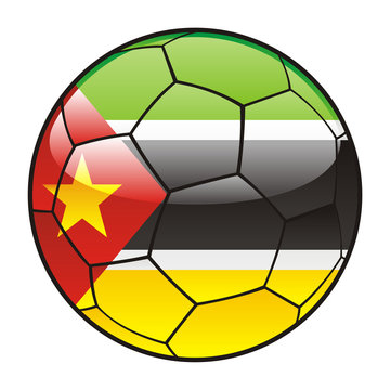 recommend clip art: vector illustration of Mozambique flag on soccer ball