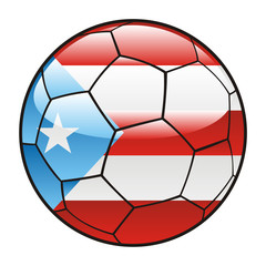 vector illustration of Porto Rico flag on soccer ball