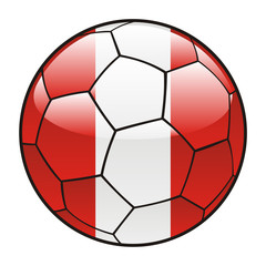 Fototapeta premium vector illustration of Peru flag on soccer ball
