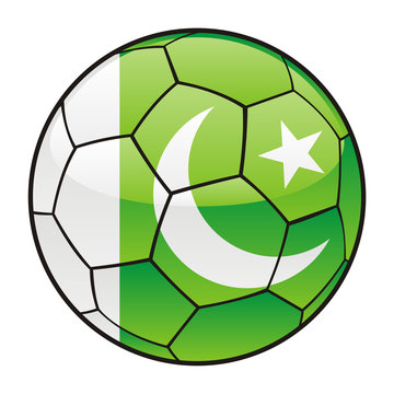 vector illustration of Pakistan flag on soccer ball