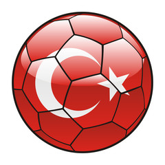 vector illustration of Turkey flag on soccer ball