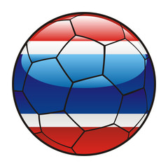 Fototapeta premium vector illustration of Thailand flag on soccer ball