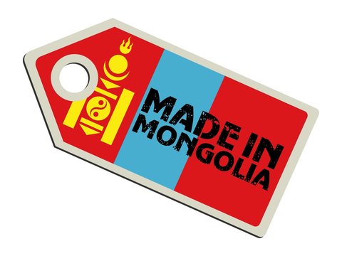 vector label Made in Mongolia