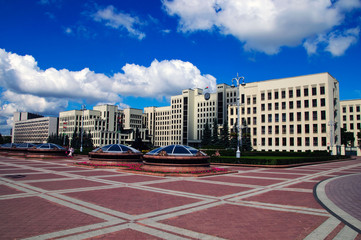 summer day belorussian landscape Minsk government house