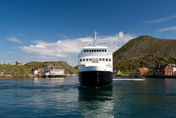 Ferry in a fjord