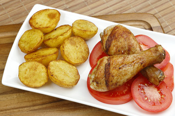 Chicken legs with vegetables