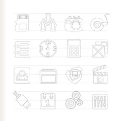 phone performance, internet and office icons