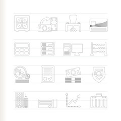 bank, business, finance and office icons