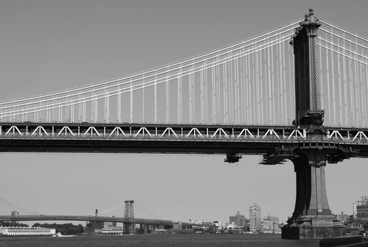 Fototapeta New York City bridge black & white