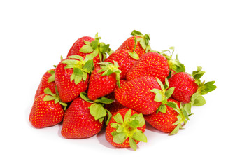 Strawberries isolated over white background, studio shot
