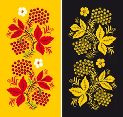 Gardinen Trendige Blumen Pattern in style hohloma national creativity  © Olesia Sarycheva