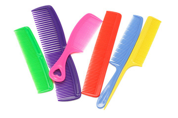 Assorted multicolor plastic combs