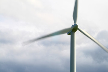 Wind turbines going fast giving power