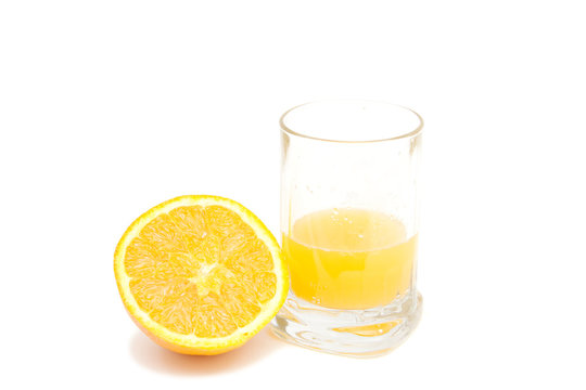 healthy and fresh orange juice isolated on white
