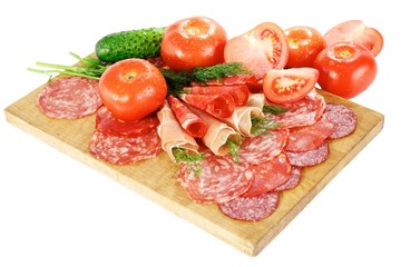 smoked meat and salami