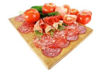 smoked meat and salami