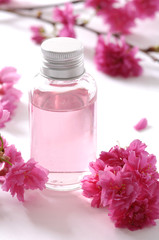 Plakat spa essentials liquid and cherry flower