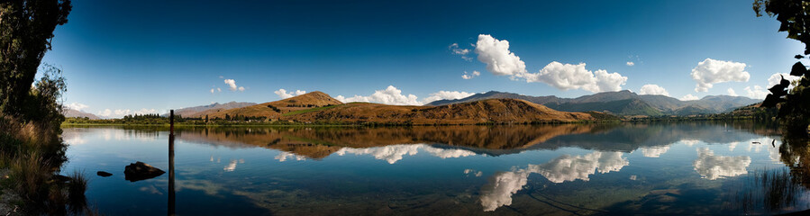 Mountains scene with blue sky