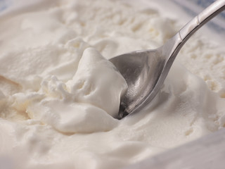 milk ice cream close up