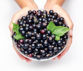 Crockery with black currant.