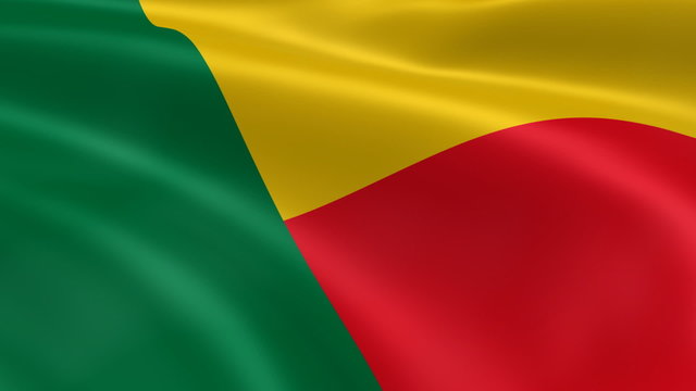 Beninese flag in the wind