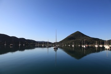 Obraz premium Abendstimmung beim Segeln
