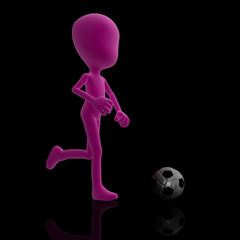 Fototapeta na wymiar Fussball spielende Figur
