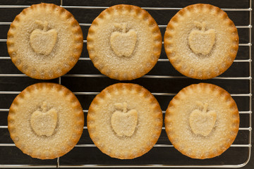 Apple pies on a cooling tray