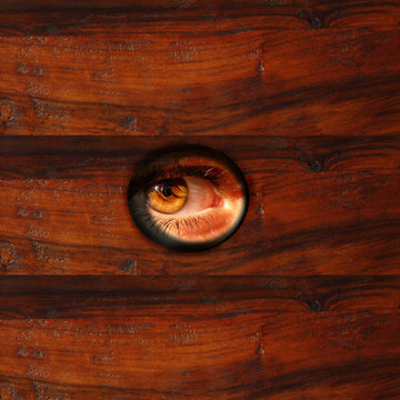 espia espiando por un agujero