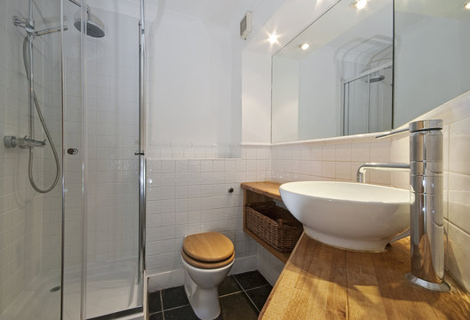 modern bathroom with designer suite