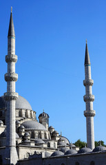 Fototapeta na wymiar Minaret of Eminonu Mosque, istanbul