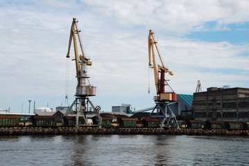 Fototapeta na wymiar Cargo Container Cranes