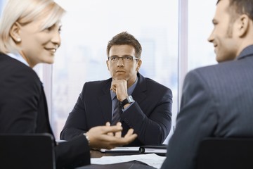 Businessman concentrating in office