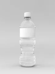 Foto op Canvas A render of a labeled water bottle over a whit background © Mckee