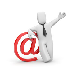 The businessman and email symbol