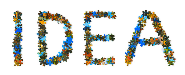 Word Idea made of puzzle