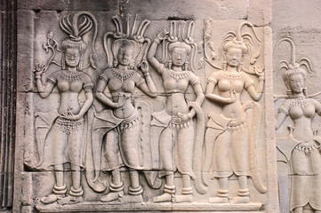 Apsara - Stone carving of angels at Angkor Wat