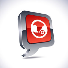 Ecology 3d balloon button.