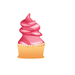 Illustration of isolated cupcake on white background