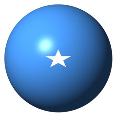 Somalia flag sphere isolated on white illustration