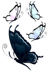 Schmetterlinge in Pastellfarben (mit Clippfad)