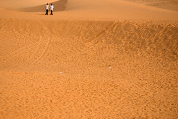 Walking on a sand dunes