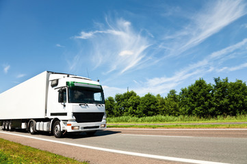Truck driving on country-road