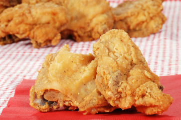 two pieces fried chicken
