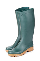 Green rubber boots