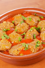 Fresh meatballs with parsley