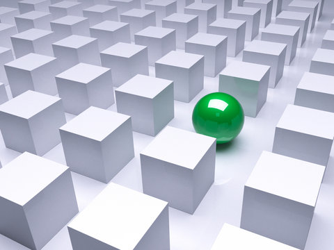 3D Bild Gr&uuml;ne Kugel