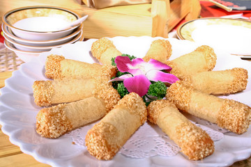 Chinese food- taro rolls
